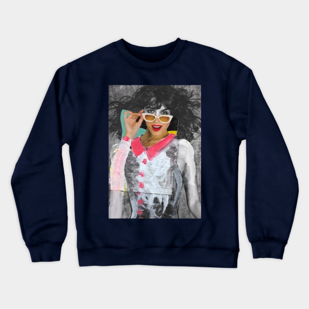 Faces - 5 Crewneck Sweatshirt by walter festuccia